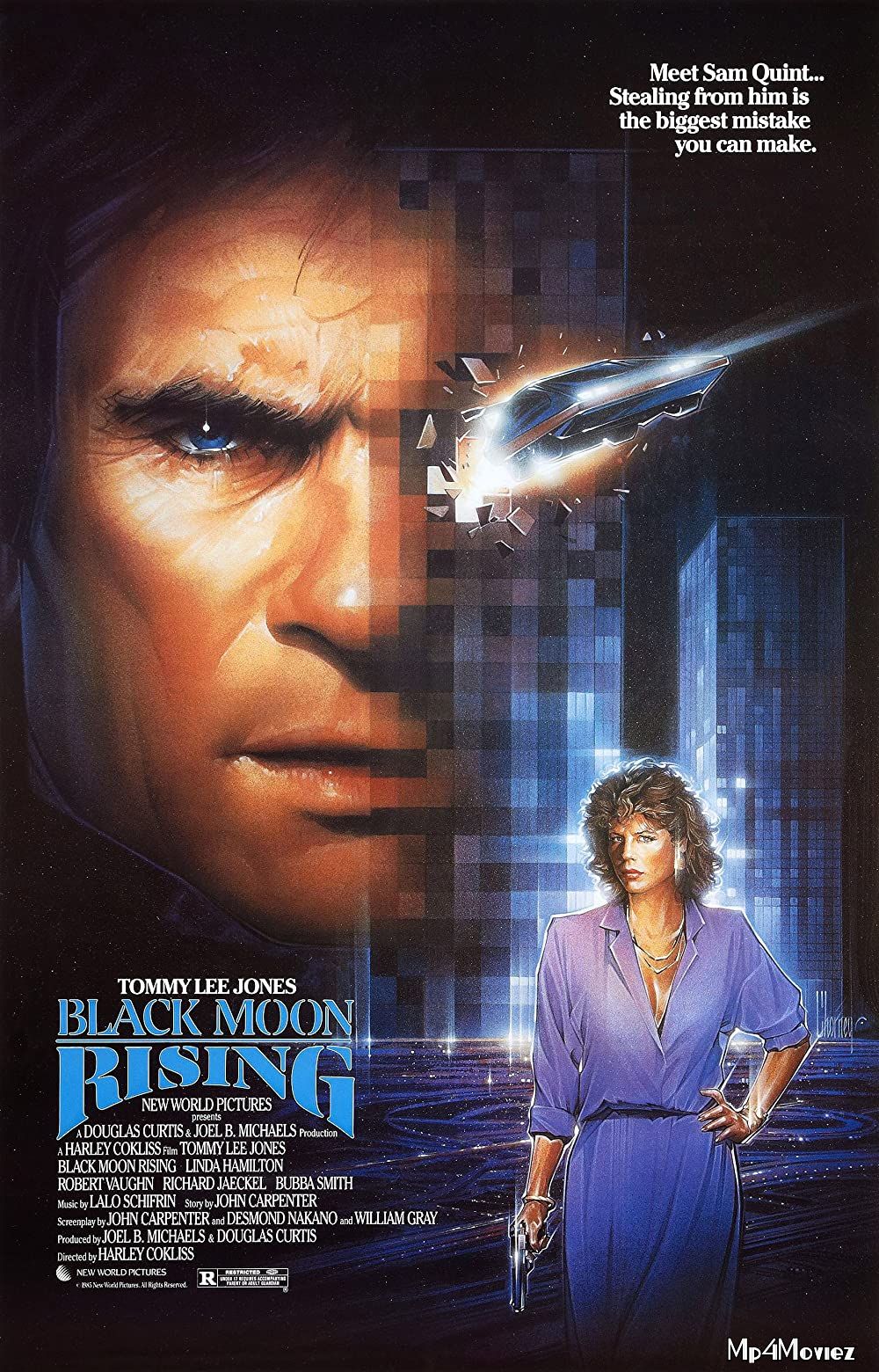 poster of 18ᐩ Black Moon Rising (1986) Hindi Dubbed BRRip