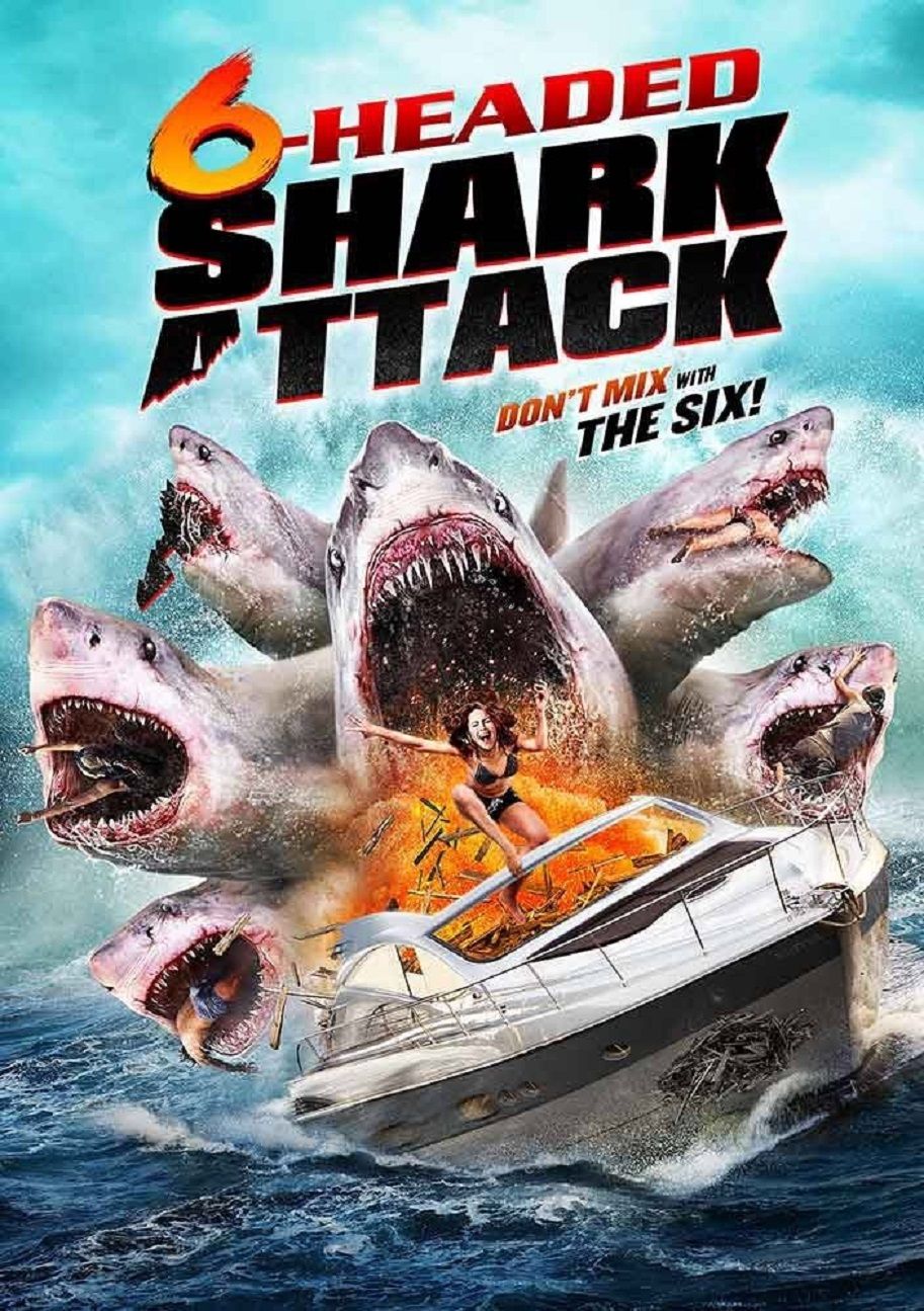 poster of 6 Headed Shark Attack (2018) Hindi Dubbed UNCUT BluRay