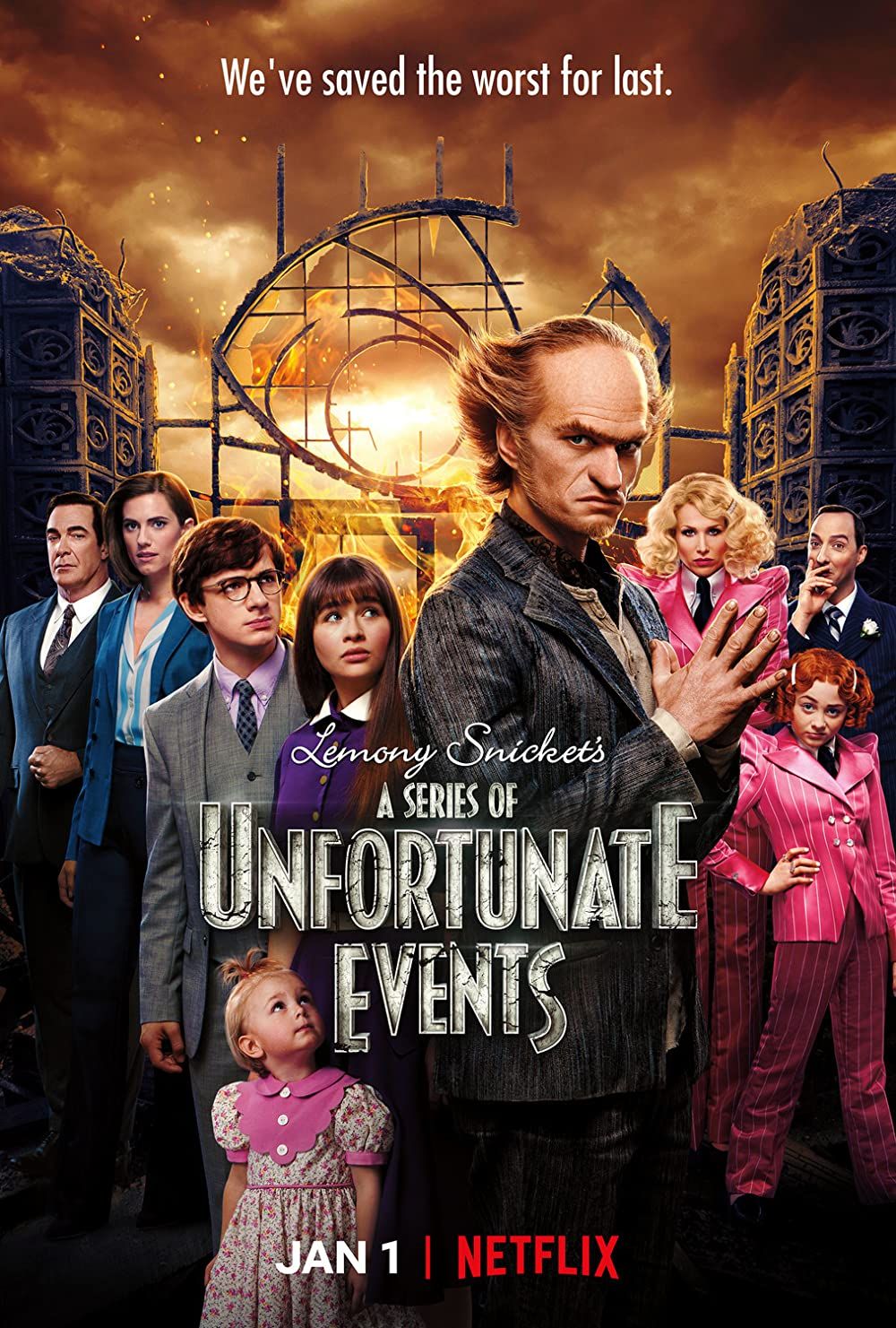 poster of A Series of Unfortunate Events (2021) S01 Hindi Dubbed Complete Netflix Series