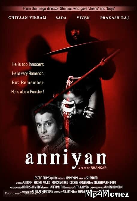 poster of Anniyan (Aparichit) 2005 Hindi Dubbed UNCUT Movie HDRip