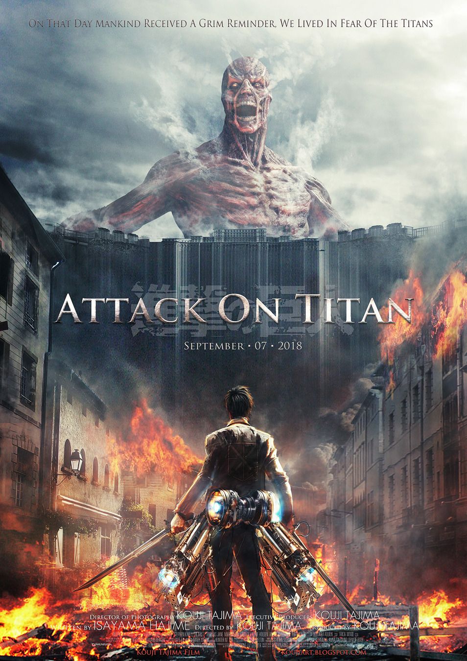 poster of Attack on Titan Part 1 (2015) Hindi Dubbed BluRay