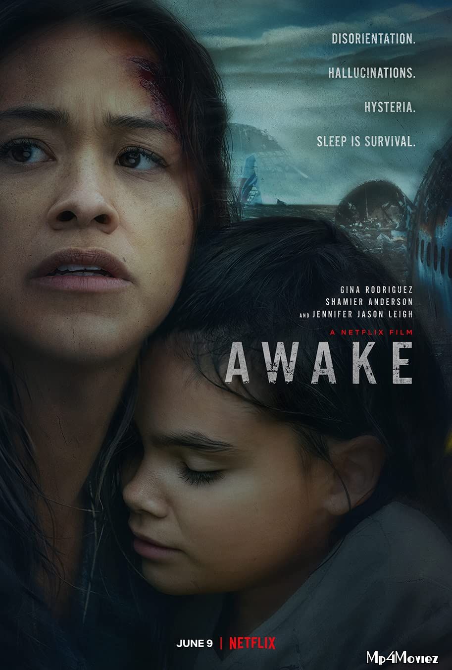 poster of Awake (2021) Hindi ORG Dubbed HDRip