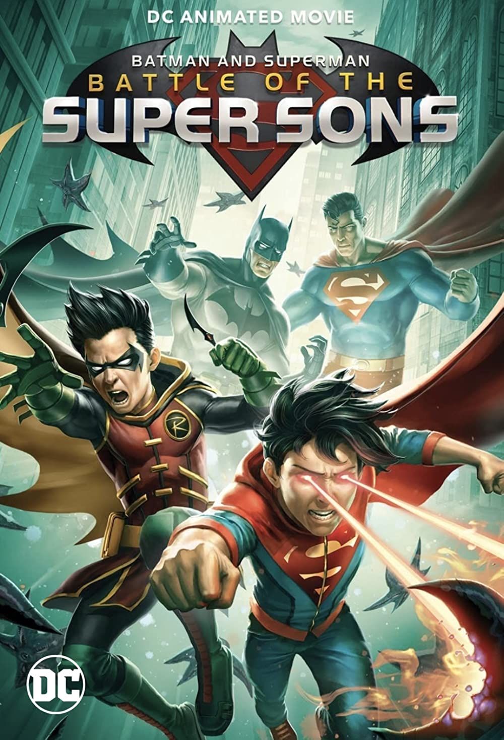 poster of Batman and Superman Battle of the Super Sons (2022) Hindi (HQ Dubbed) HDRip