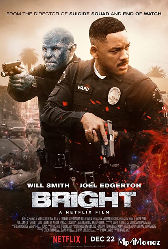 poster of Bright (2017) Hindi Dubbed Movie HDRip