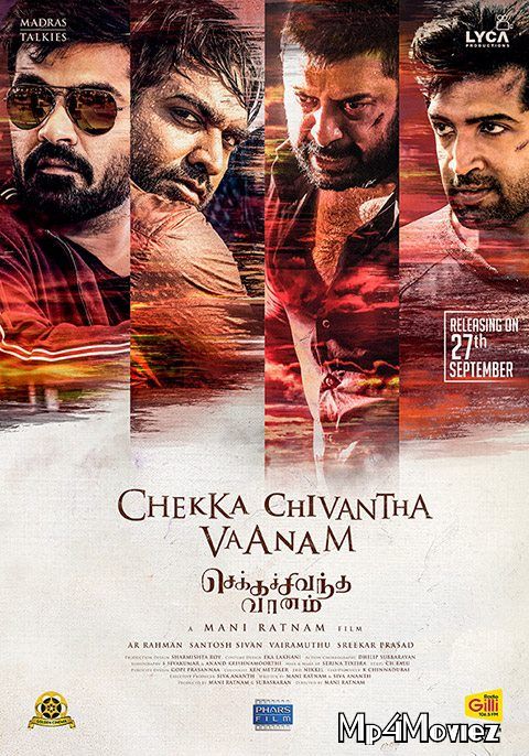 poster of Chekka Chivantha Vaanam 2018 UNCUT Hindi Dubbed Movie