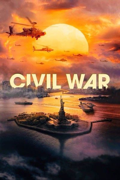 poster of Civil War 2024 Hindi Dubbed Movie