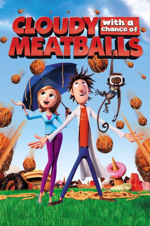 poster of Cloudy with a Chance of Meatballs (2009) ORG Hindi Dubbed Movie