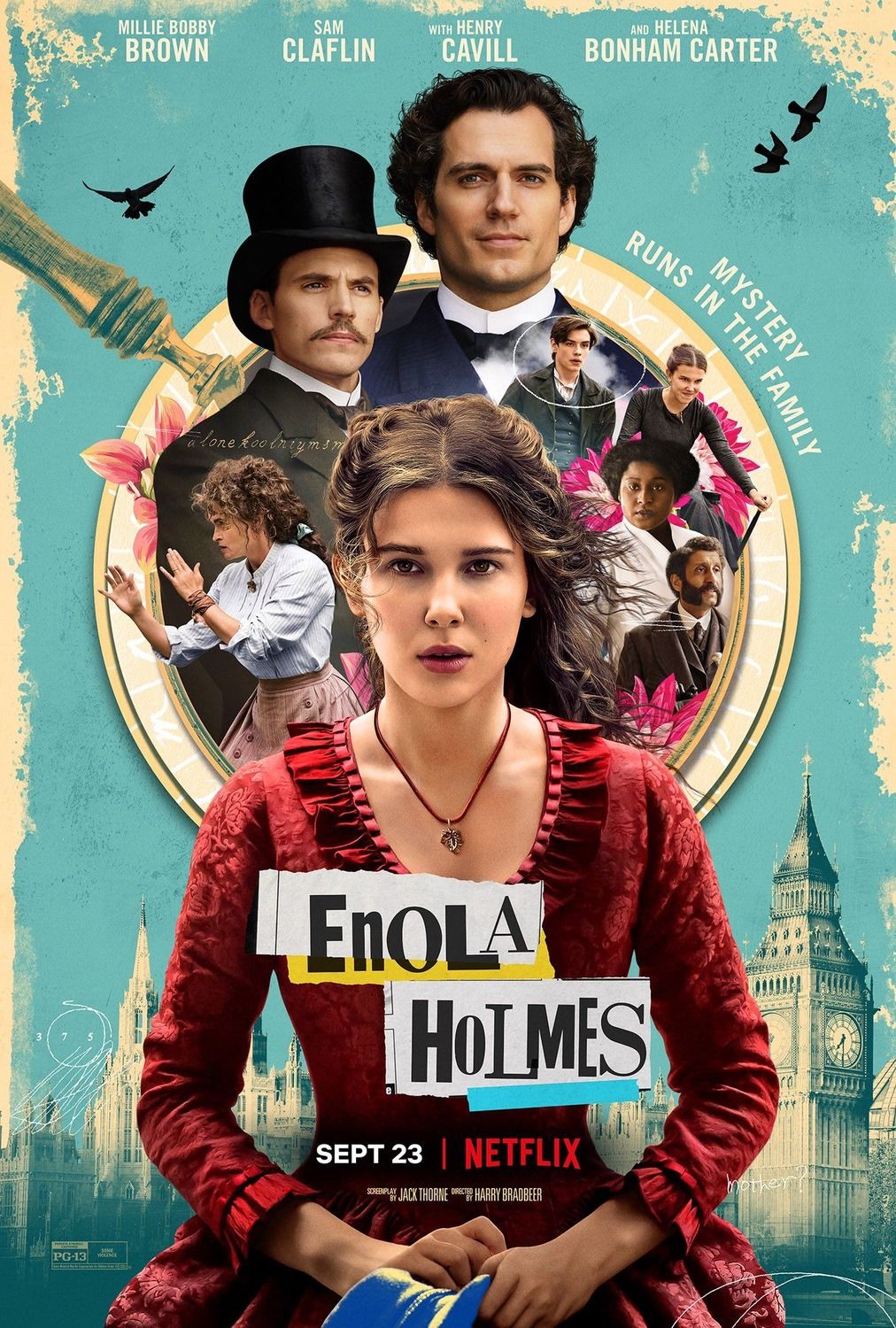 poster of Enola Holmes (2020) Hindi Dubbed