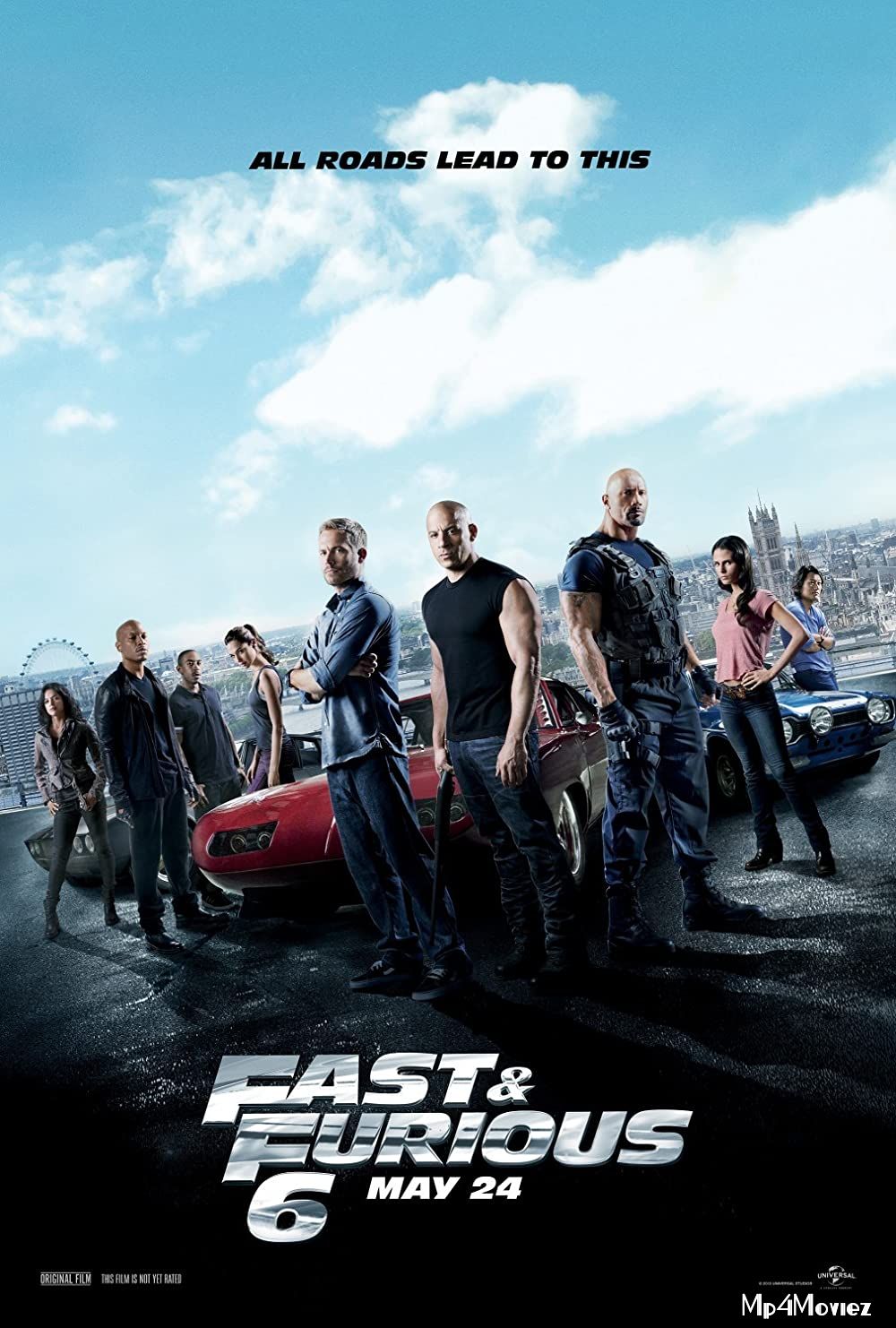 poster of Fast and Furious 6 (2013) Hindi ORG Dubbed BluRay