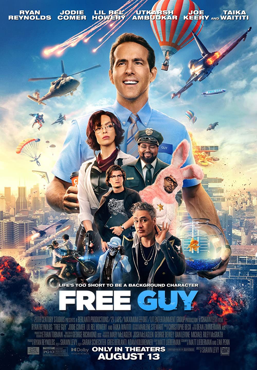 poster of Free Guy (2021) Hindi Dubbed ORG BluRay