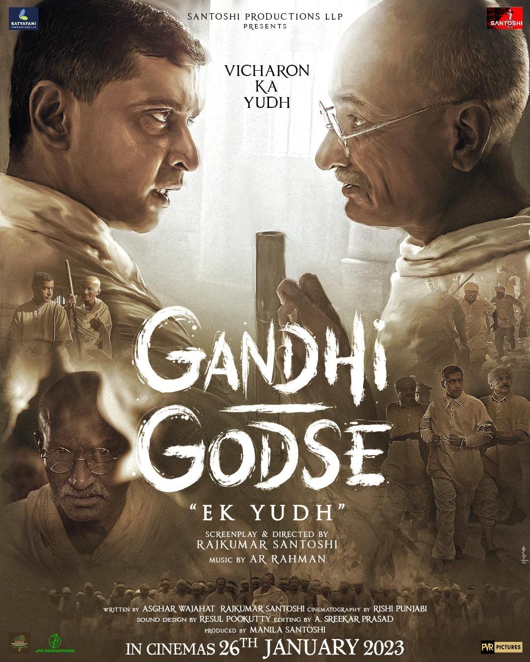 poster of Gandhi Godse Ek Yudh 2023 Bengali Dubbed (Unofficial) WEBRip