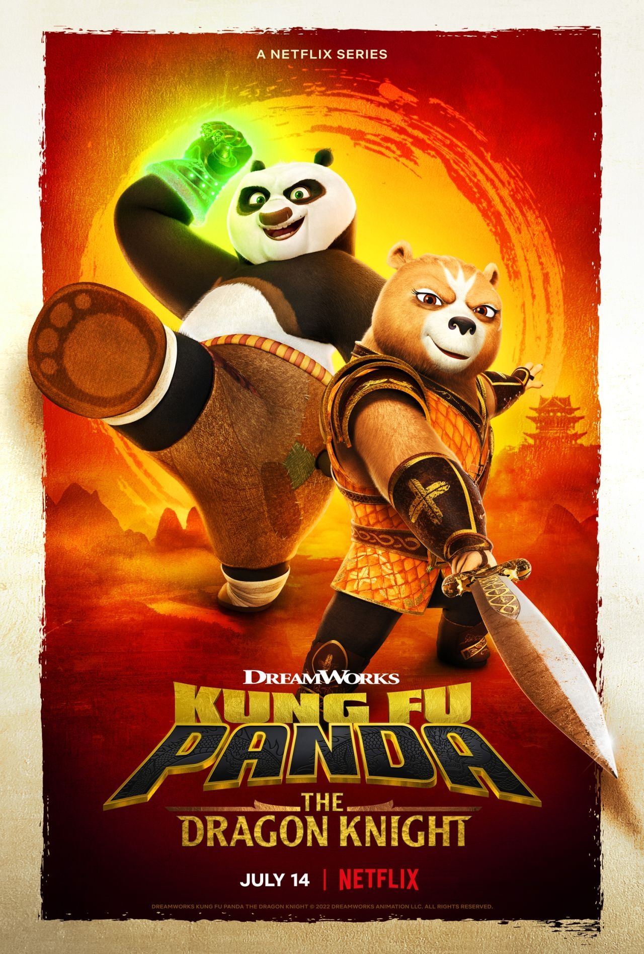 poster of Kung Fu Panda: The Dragon Knight (2022) Season 1 Complete Hindi Dubbed HDRip