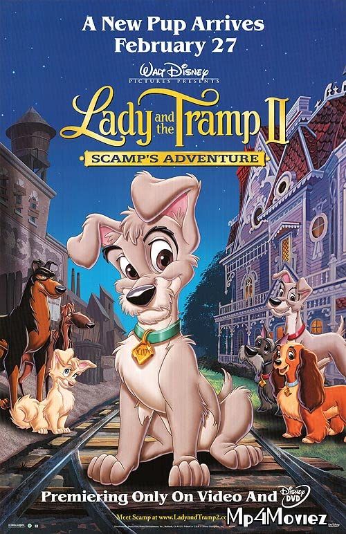 poster of Lady and the Tramp 2: Scamps Adventure (2001) Hindi Dubbed BluRay