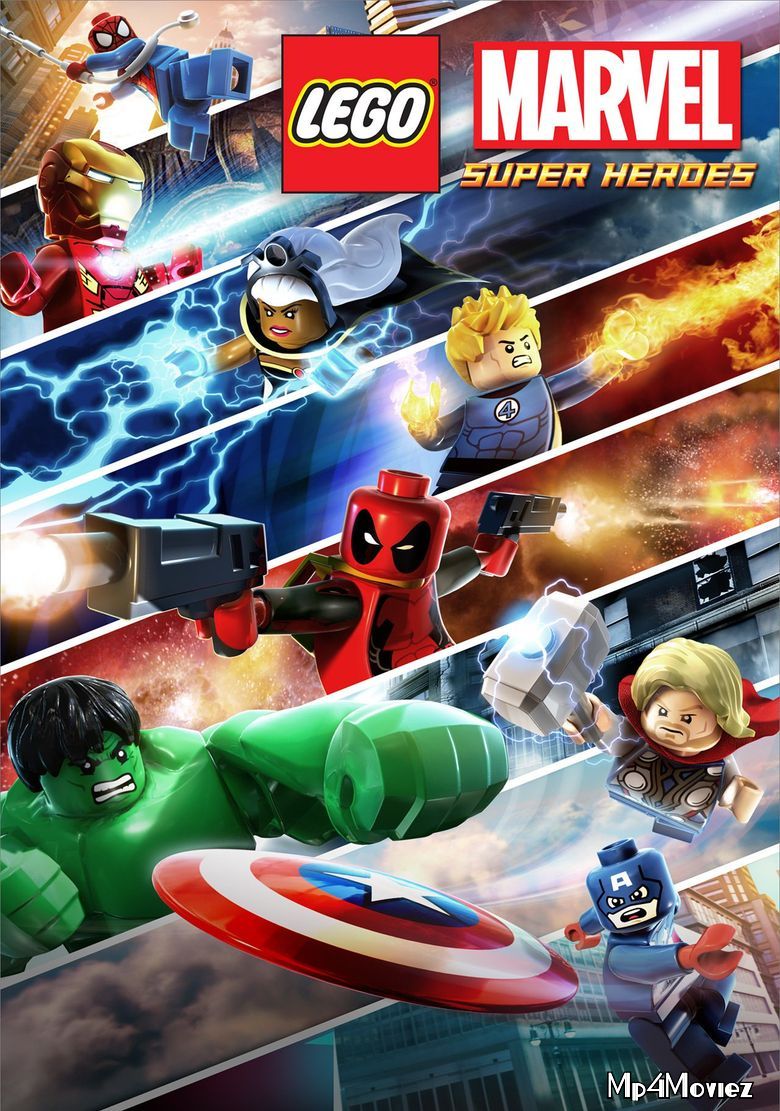 poster of Lego Marvel Super Heroes: Avengers Reassembled 2015 Hindi Dubbed Movie