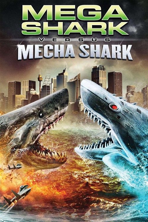 poster of Mega Shark vs. Mecha Shark (2014) Hindi Dubbed Movie