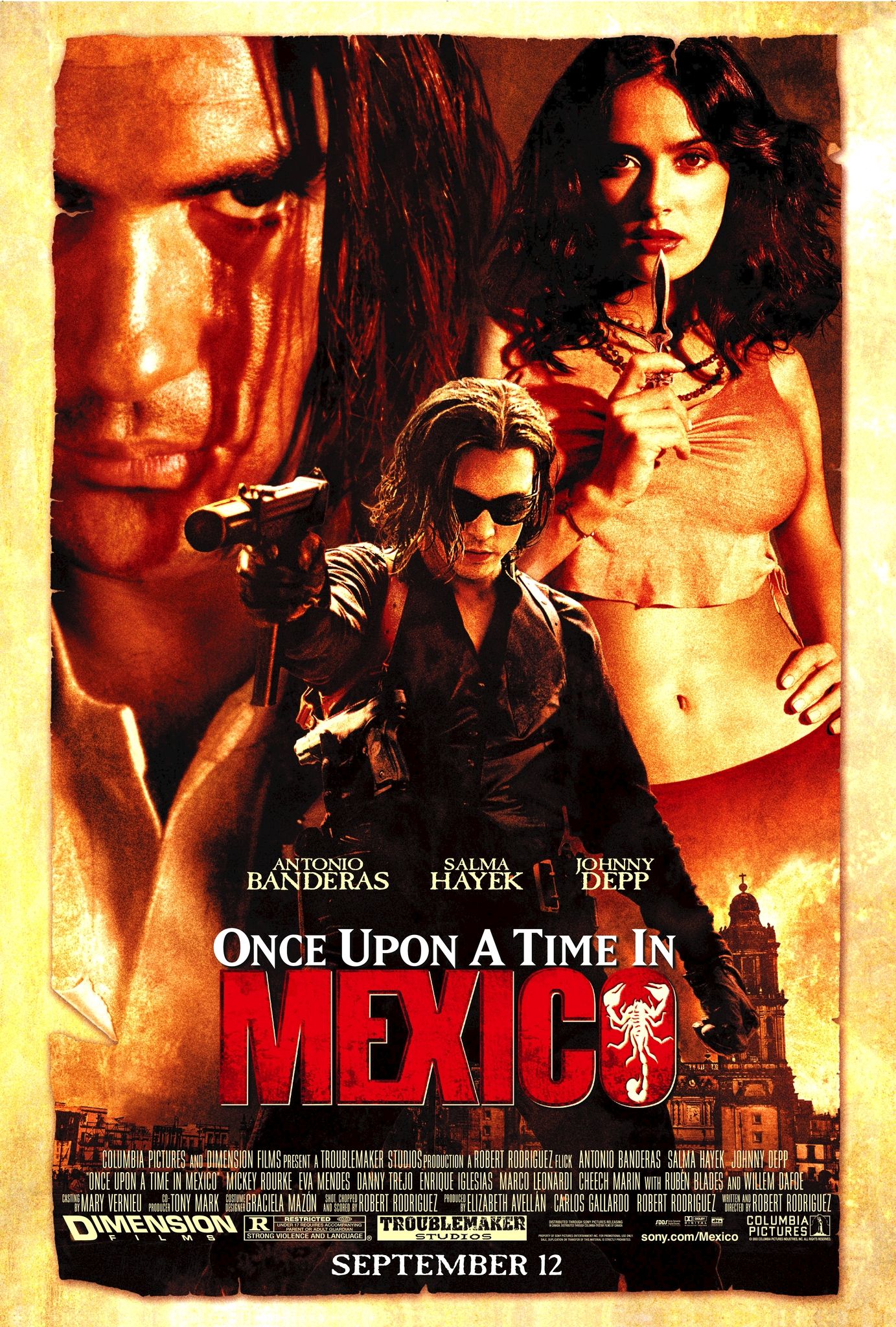 poster of Once Upon a Time in Mexico (2003) Hindi Dubbed BluRay