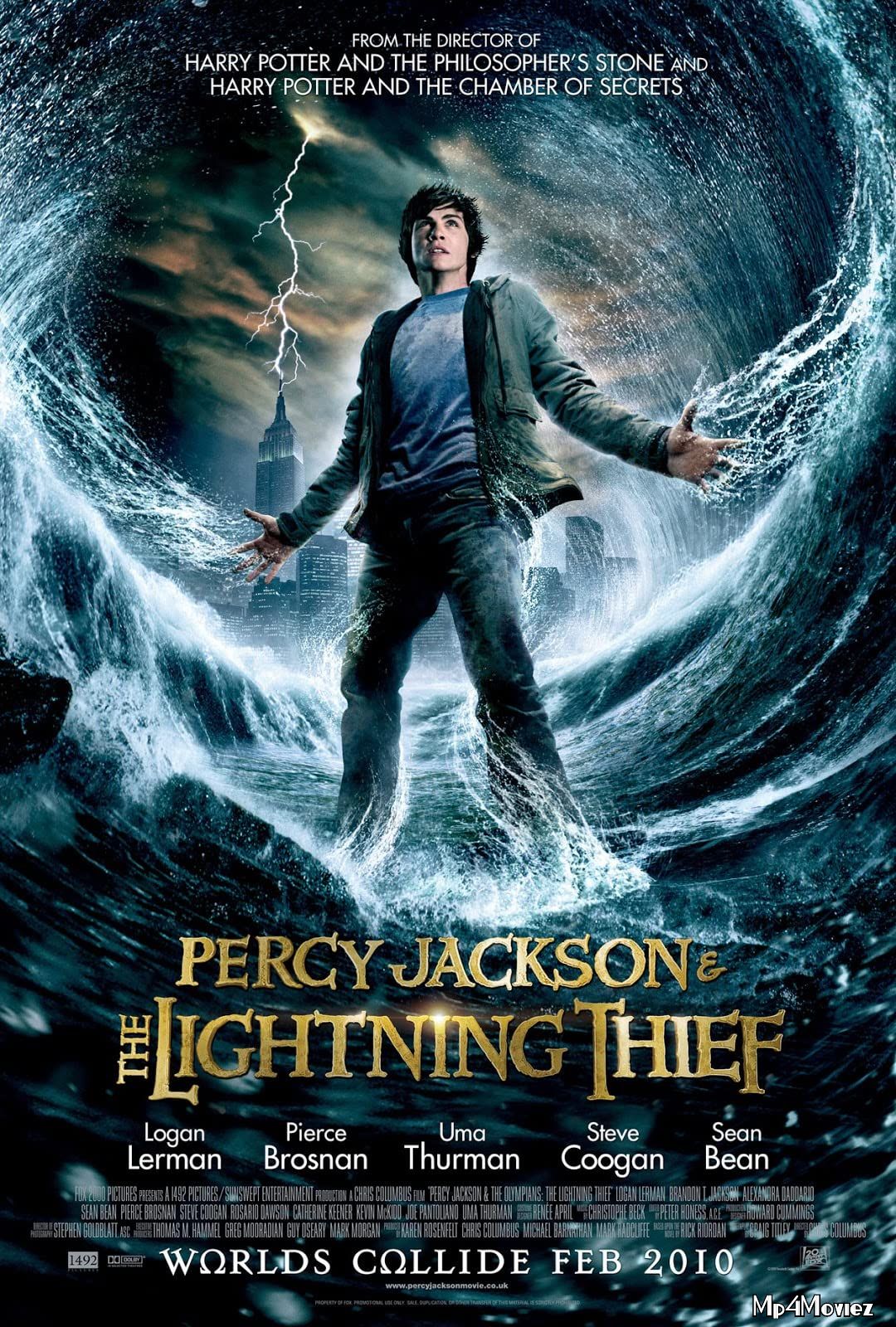 poster of Percy Jackson and the Olympians The Lightning Thief 2010 Hindi Dubbed BluRay