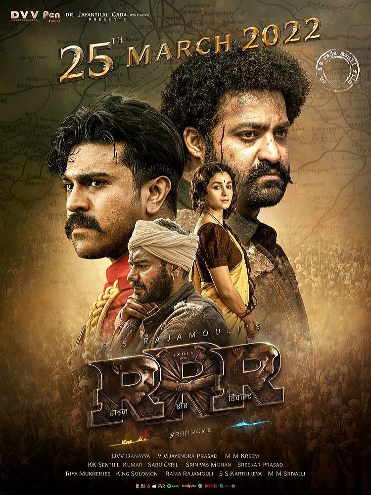 poster of RRR (2022) Hindi Dubbed Movie