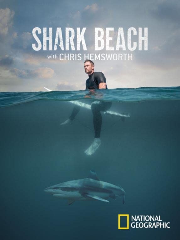 poster of Shark Beach with Chris Hemsworth (2021) Hindi Dubbed HDRip