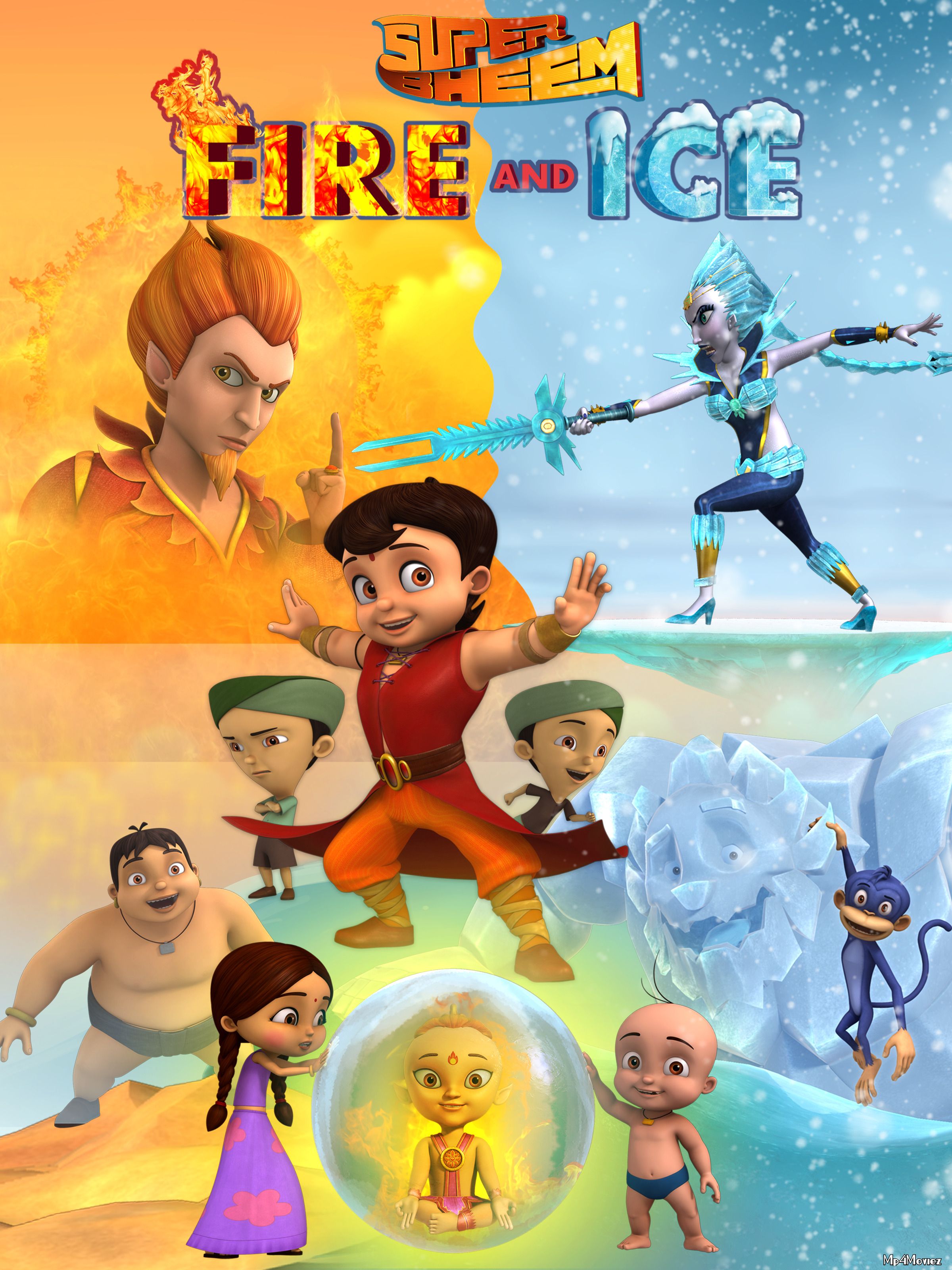 poster of Super Bheem Fire and Ice (2021) Hindi Movie HDRip