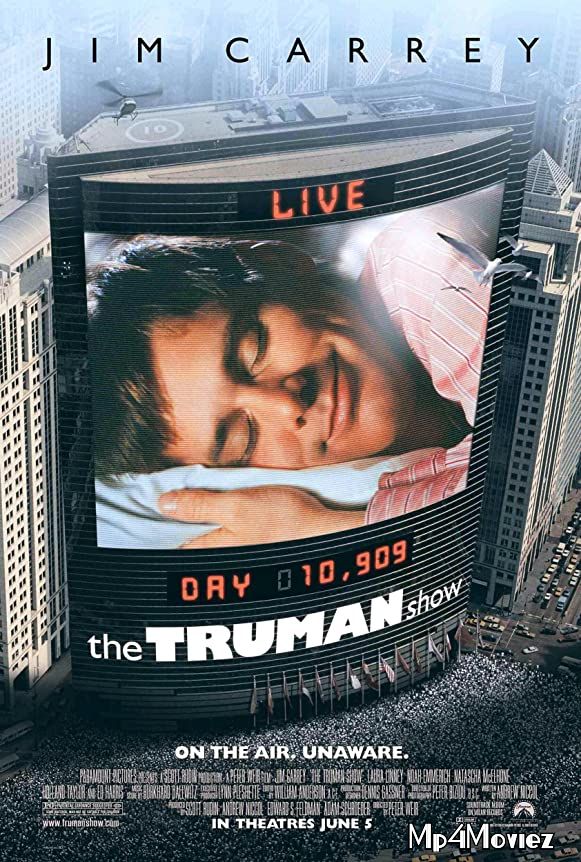 poster of The Truman Show 1998 Hindi Dubbed Movie